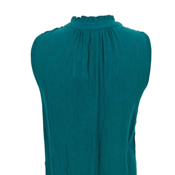 Market & Spruce Swiss Dot Sleeveless Blouse Green Blue Size Small NWT - Picture 7 of 10